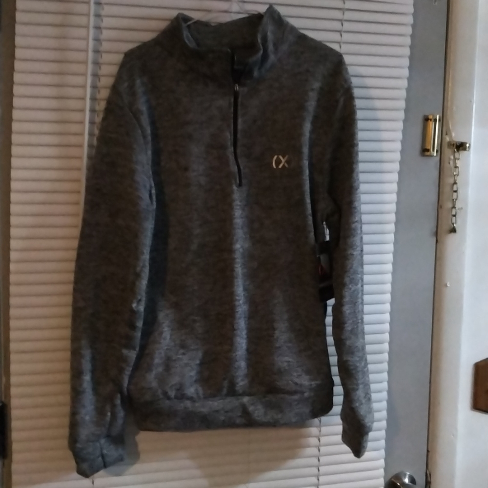 Immense new gray sweatshirt with partial zip up with tags